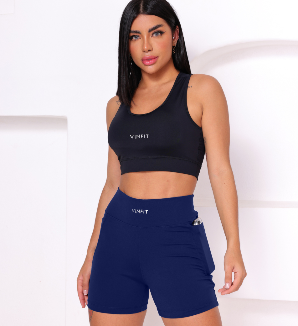 Shorts Basic com Bolso Vinfit Poliamida | Funcionalidade e Alta Performance