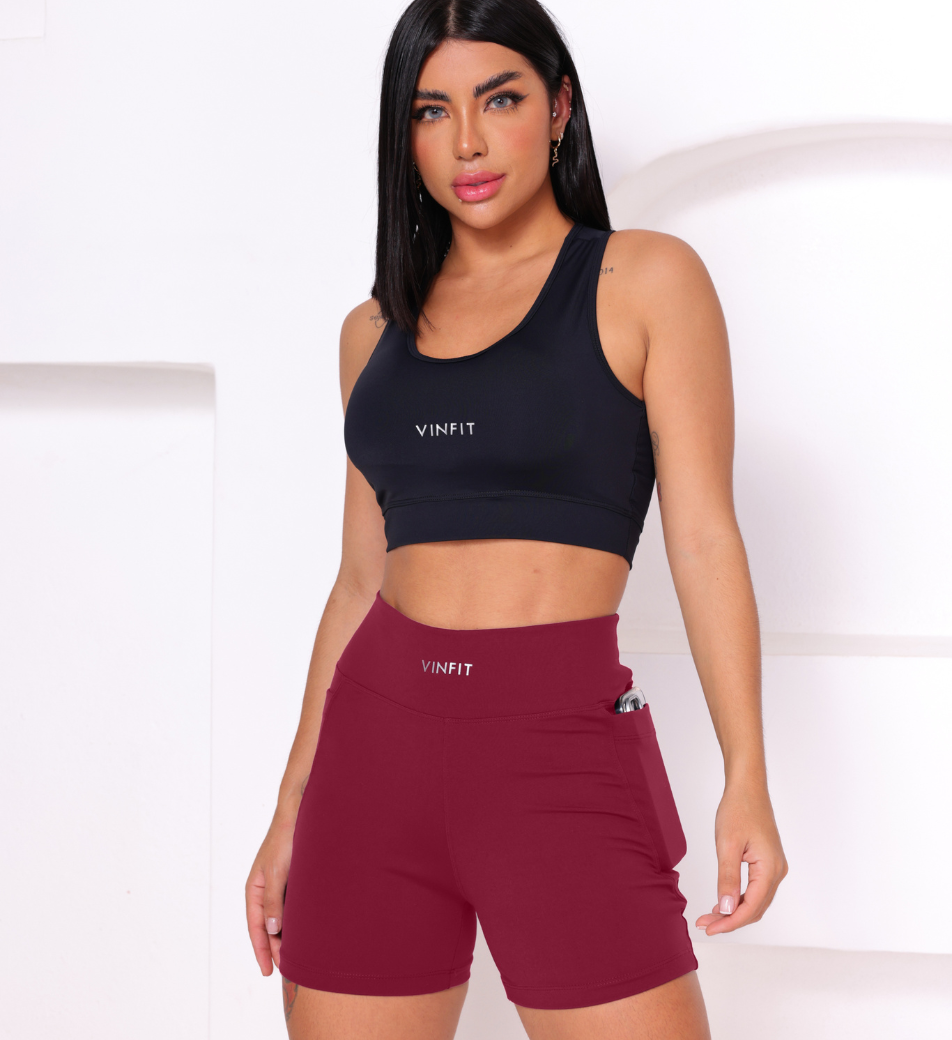 Shorts Basic com Bolso Vinfit Poliamida | Funcionalidade e Alta Performance