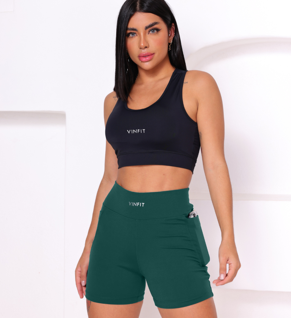 Shorts Basic com Bolso Vinfit Poliamida | Funcionalidade e Alta Performance