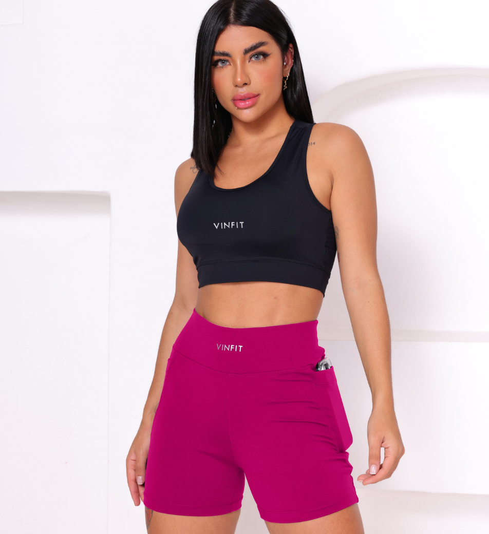 Shorts Basic com Bolso Vinfit Poliamida | Funcionalidade e Alta Performance