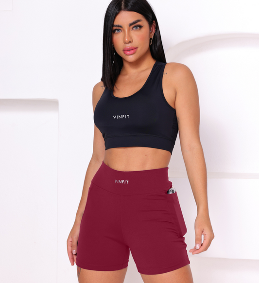 Shorts Basic com Bolso Vinfit Poliamida | Funcionalidade e Alta Performance