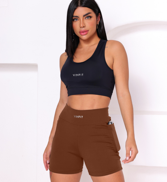 Shorts Basic com Bolso Vinfit Poliamida | Funcionalidade e Alta Performance
