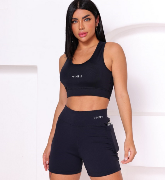 Shorts com Bolso Poliéster Power | Conforto que te Move