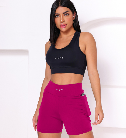 Shorts Basic com Bolso Vinfit Poliamida | Funcionalidade e Alta Performance