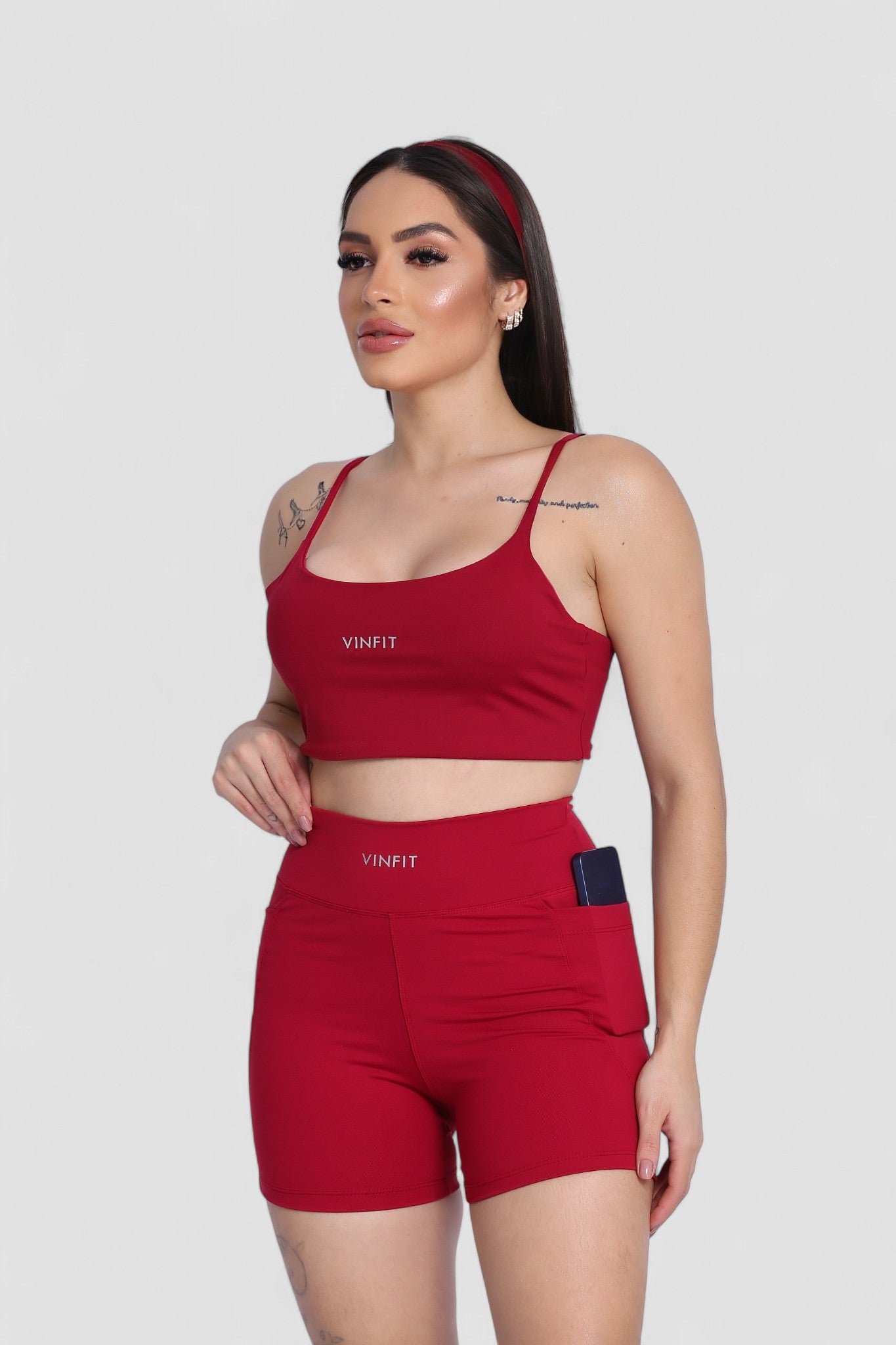 Shorts Basic com Bolso Vinfit Poliamida | Funcionalidade e Alta Performance