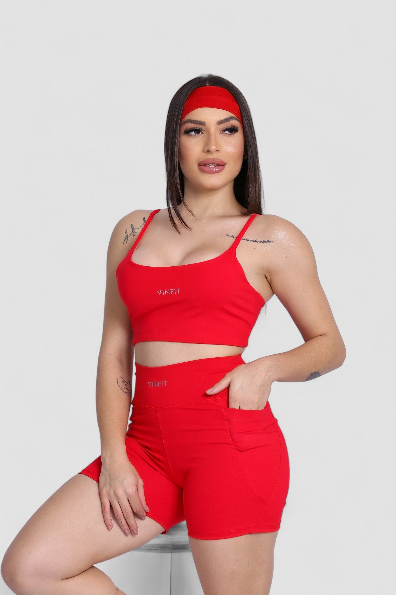 Shorts Basic com Bolso Vinfit Poliamida | Funcionalidade e Alta Performance