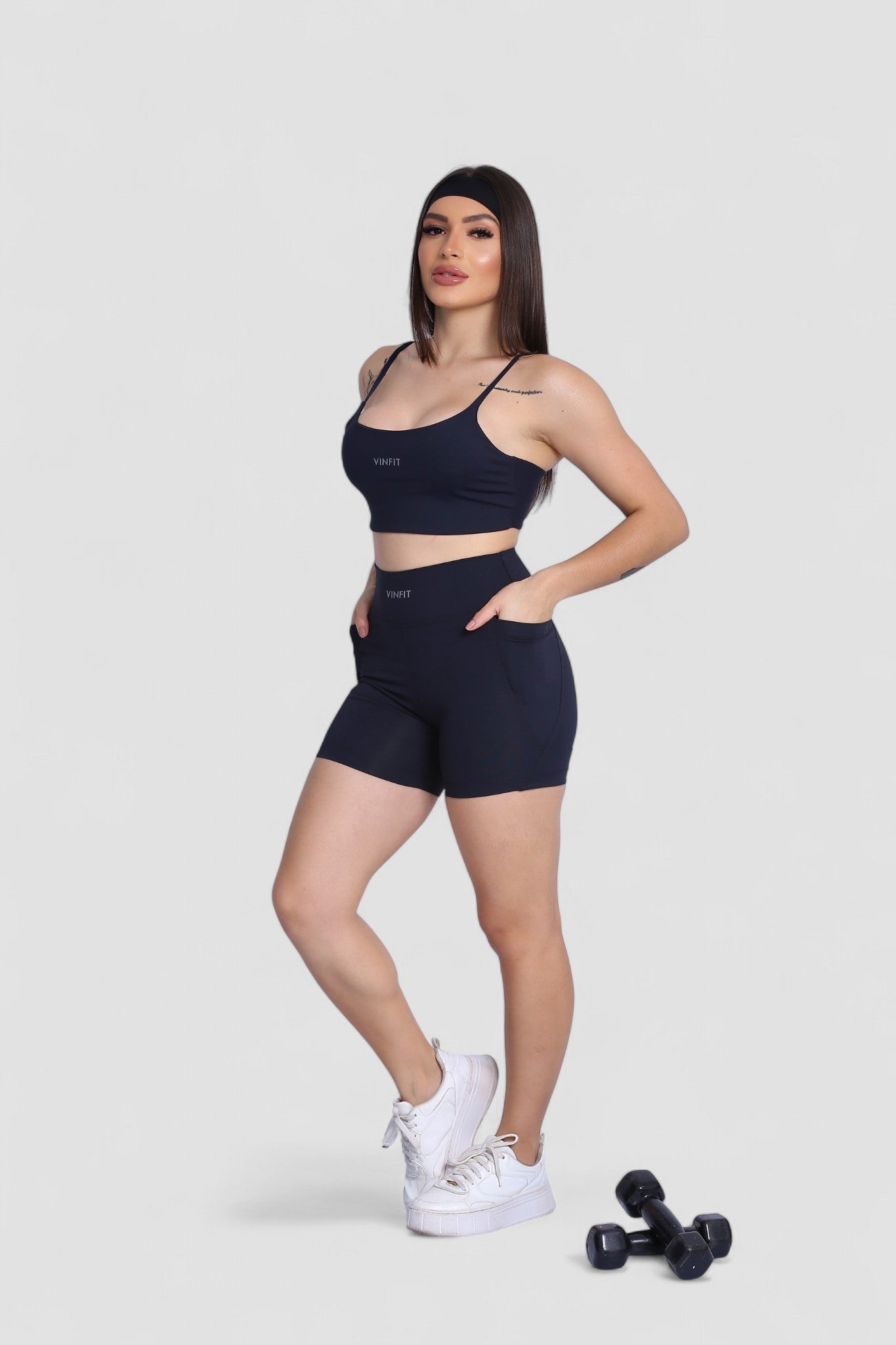 Shorts Basic com Bolso Vinfit Poliamida | Funcionalidade e Alta Performance